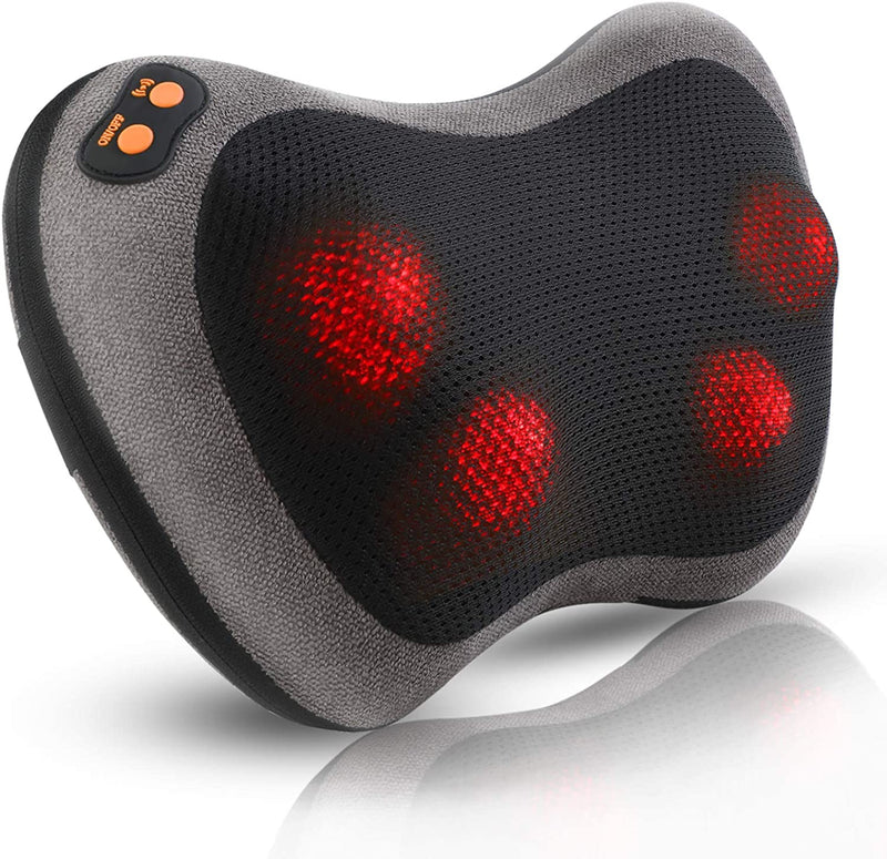 JYMY Back Massager, Shiatsu Kneading Electric Neck Massager Pillow with 8 Heated Rollers for Back, Neck, Lower Back and Shoulder, Gifts for Dad/Mom/Men/Women