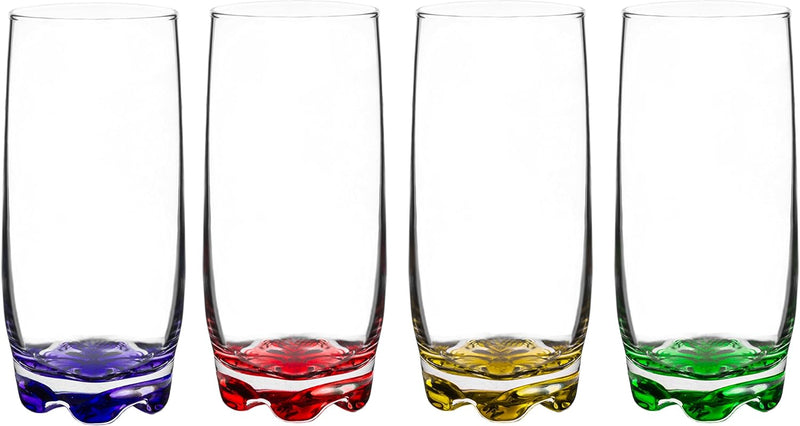 Vibrant Splash Water, Beverage Highball Glasses, 13.25 Ounce - Set of 6