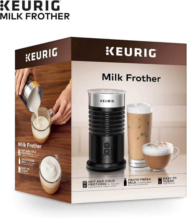 Keurig Standalone Frother Works Non-Dairy Milk, Hot and Cold Frothing, 6 Oz, Black