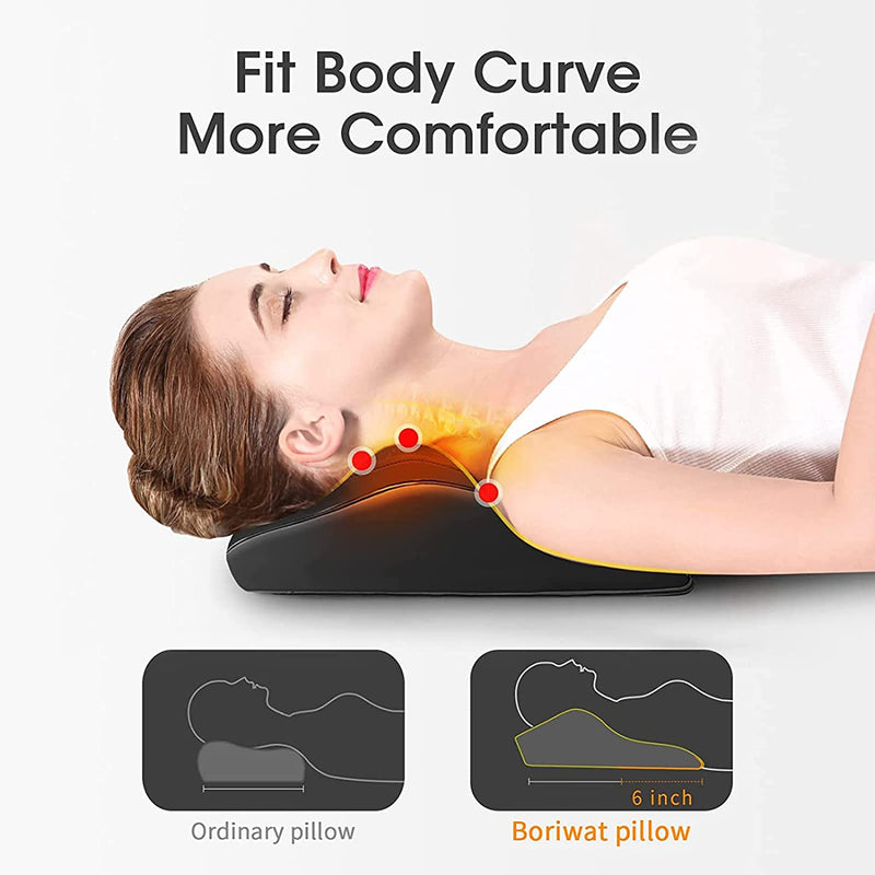 Boriwat Massager with Heat, 3D Kneading Massage Pillow for Neck, Shoulder, Leg Pain Relief, Gifts for Men Women Mom Dad, Stress Relax at Home Office and Car