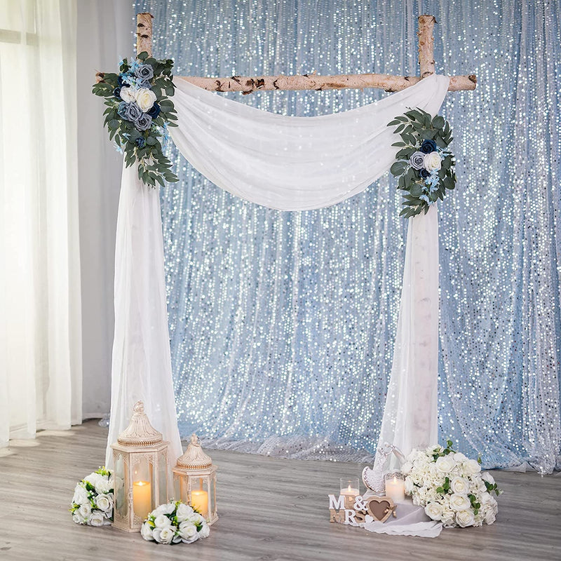 Wedding Arch Floral Swag 2 pcs - Dusty Blue Ceremony  Backdrop Decor