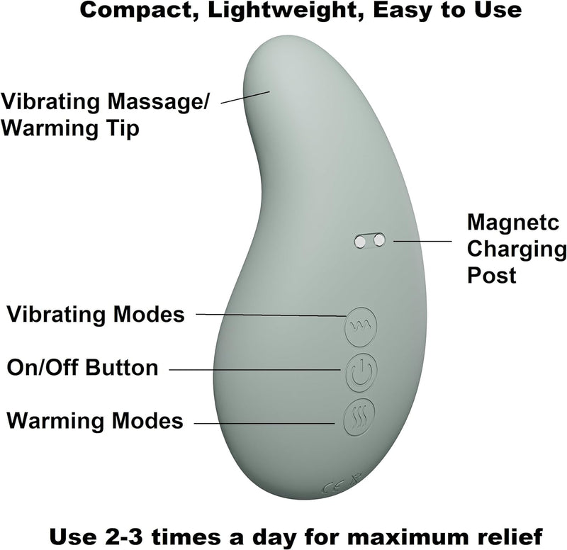 Yolo Mountain TMJ Relief Products Jaw & Neck Massager - Patented TMJ Massage Tool, Gentle Vibrating Massage w/Unique Warming Mode Option, Soothing Relief for TMJ Pain, Stiffness, Jaw Clenching Relief