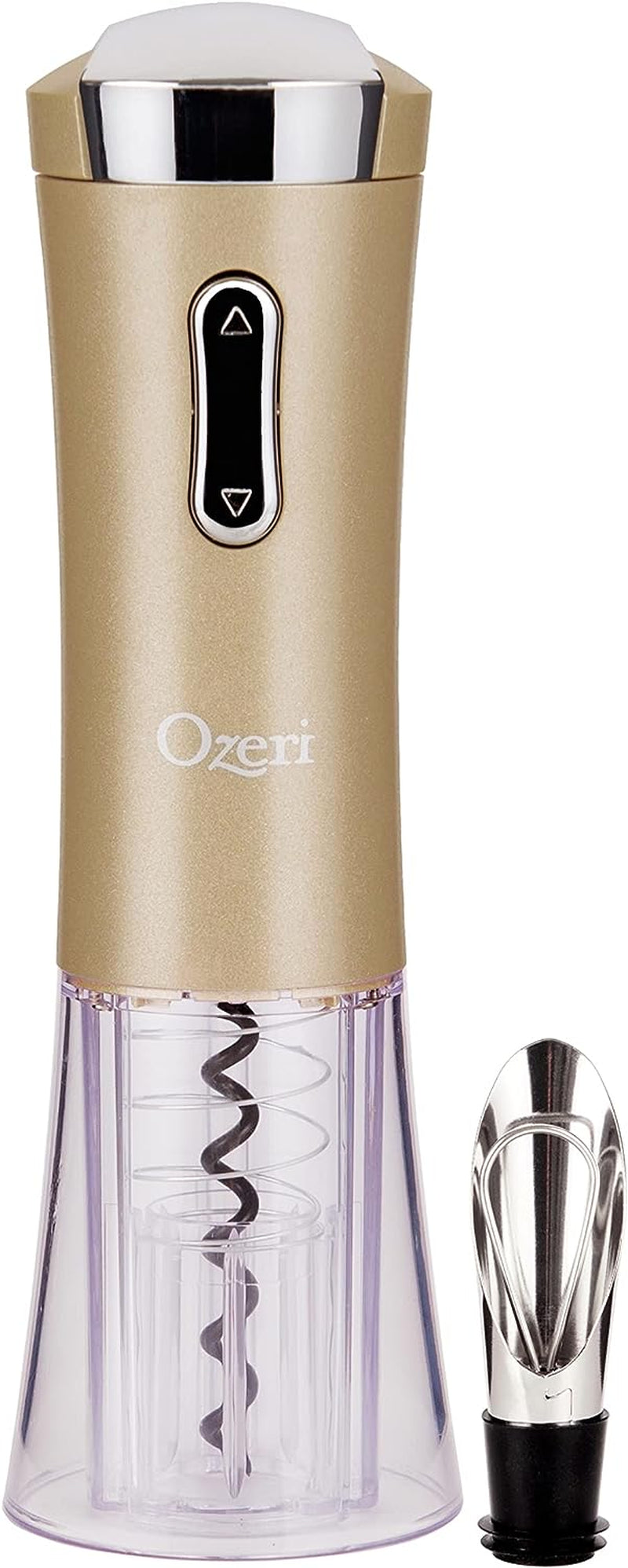 Ozeri Nouveaux II Electric Wine Opener with Foil Cutter, Wine Pourer and Stopper