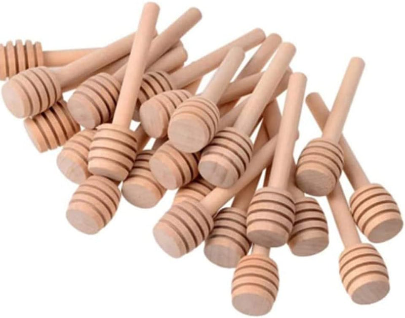 3 Inch mini wooden honey dipper sticks,honey Jar dispense drizzle honey and wedding party favors.(Pack of 130)