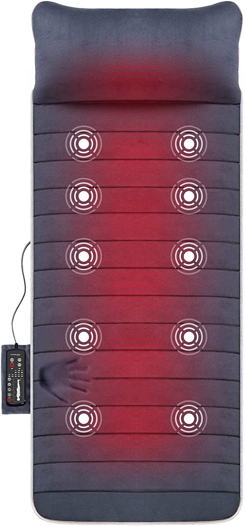 SNAILAX Memory Foam Massage Mat 3-in-1 Foot Warmer Bundle | 6 Therapy Heating pad,10 Vibration Motors Massage Mattress Pad, Full Body Massager Cushion Relieve Neck, Back, Waist, Legs Pain