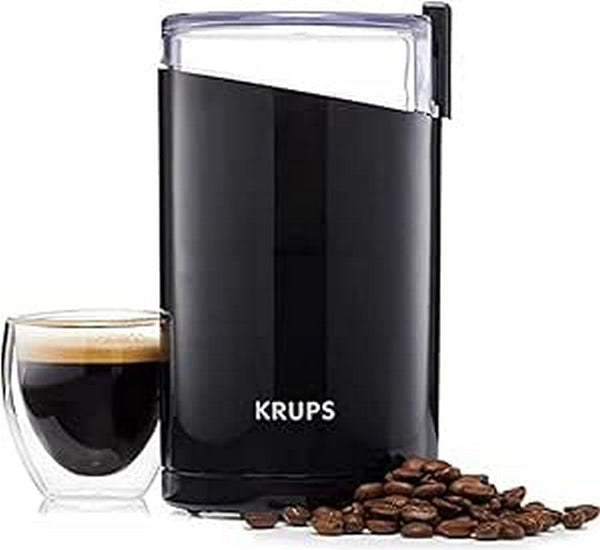 Krups Coffee and Spice Grinder 12 Cup Easy to Use, One Touch Operation 200 Watts Dry Herbs, Nuts Black