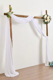 2 Panels White Wedding Arch Drapery 6 Yards Long and 30'' Wide Sheer Chiffon Wedding Arch Drapes for Party Backdrop Ceremony Decoration