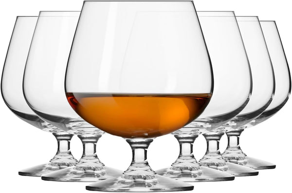 KROSNO Brandy Cognac Snifter Glasses | Set of 6 | 16.2 oz | Balance Collection | Perfect for Home Restaurants and Parties | Dishwasher Safe | Gift Idea | Made in Europe