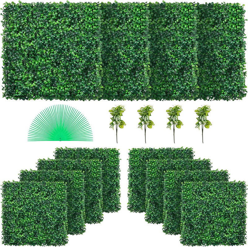 12PCS 20X20Inch Grass Wall Panels Boxwood Hedge UV Protected Backdrop for IndoorOutdoor Use