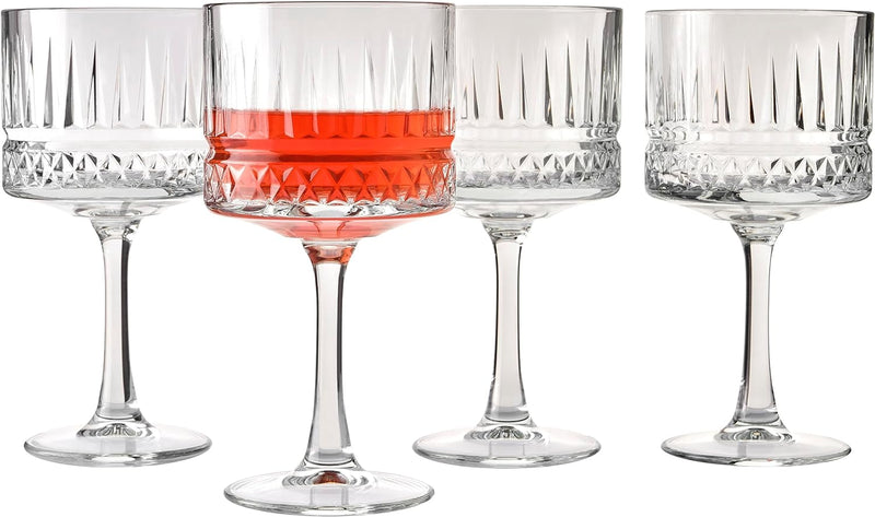 Pasabahce Vintage Coupe Glasses Set Of 4 - Exclusive Champagne, Cocktail, Martini, Wine Glasses - Long Stem Glassware - 8.8 oz - Perfect for Parties, Gifts, Housewarming, Weddings,Aniversary