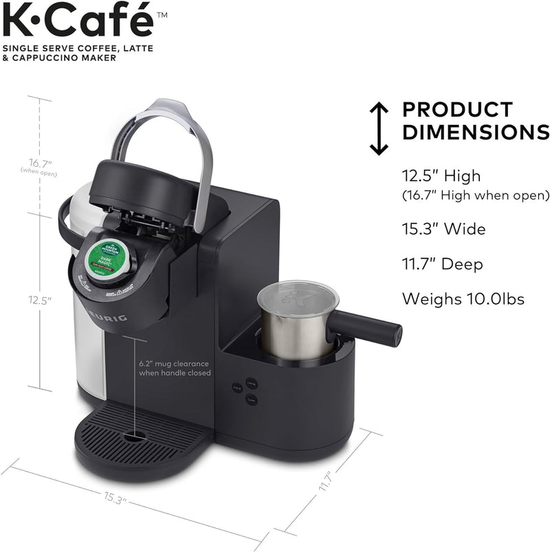 Keurig K-Cafe Single Serve K-Cup Coffee, Latte and Cappuccino Maker, Dark Charcoal