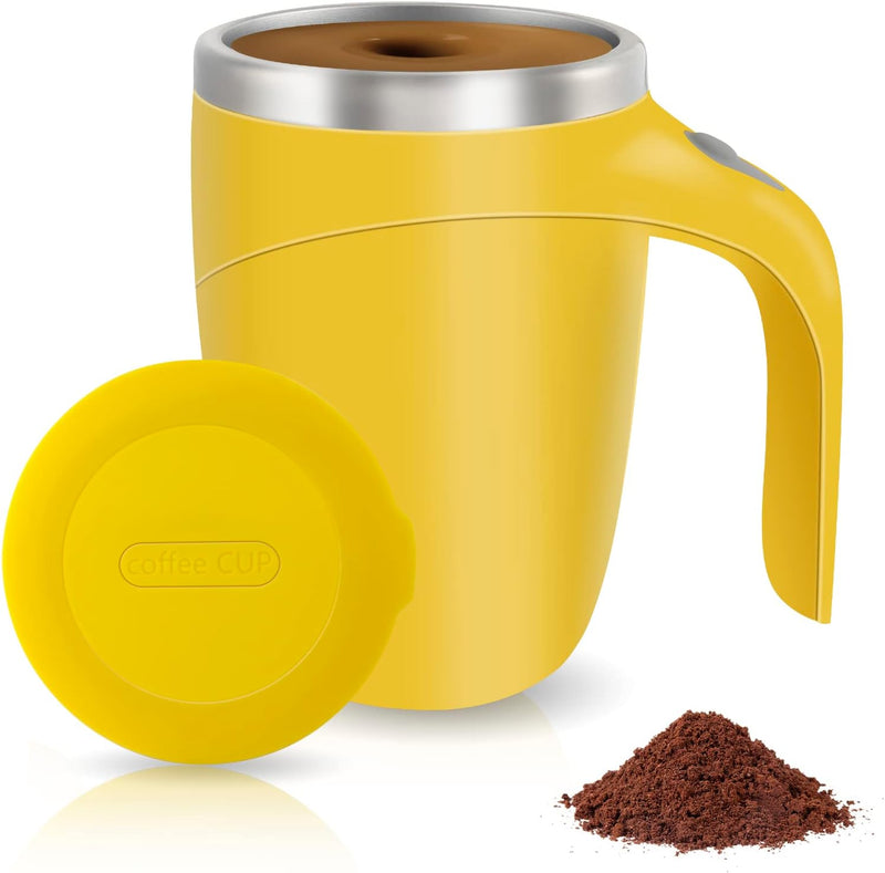 Automatic Magnetic Stirring Coffee Mug, Rotating Home Office Travel Mixing Cup，Funny Electric Stainless Steel Self Mixing Coffee Tumbler, Suitable for Coffee, Milk, Cocoa and Other Beverages……