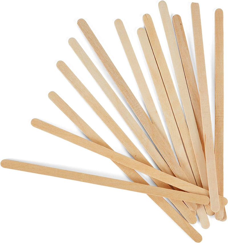 SPIXIR Coffee Stirrers Disposable Wooden Coffee Stir Sticks - Biodegradable Eco-Friendly Round-End Birchwood 5.5 Inches Large Wooden Stir Sticks - Pack of 500 Wood Stir Sticks