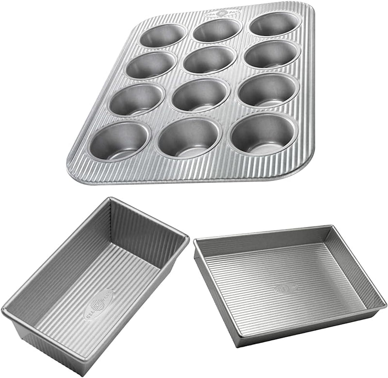 USA Pan Bakeware Muffin Pan, 12-Well, Aluminized Steel