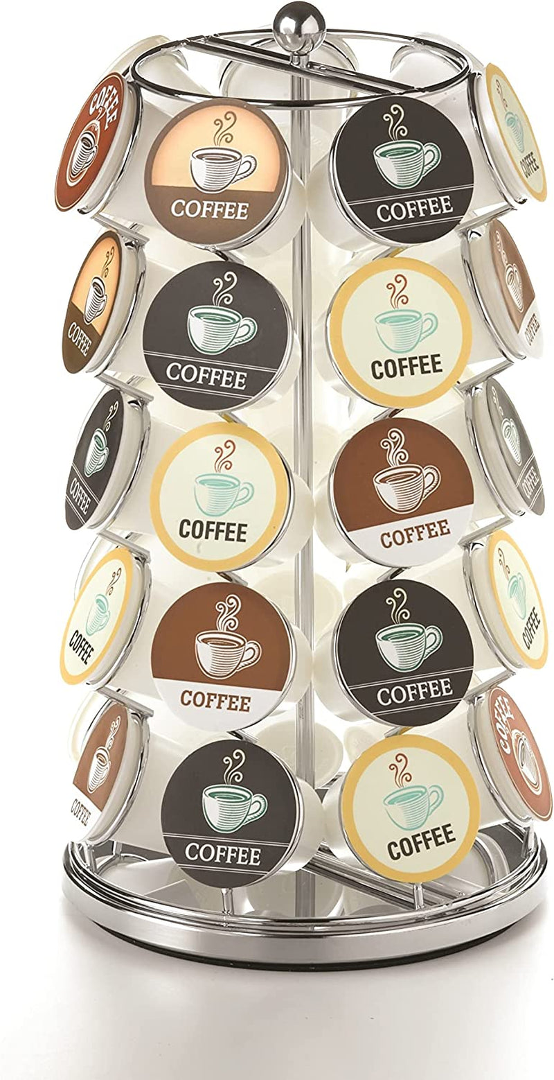 Nifty K Cup Holder – Compatible with K-Cups, Coffee Pod Carousel | 35 K Cup Holder, Spins 360-Degrees, Lazy Susan Platform, Modern Black Design, Home or Office Kitchen Counter Organizer