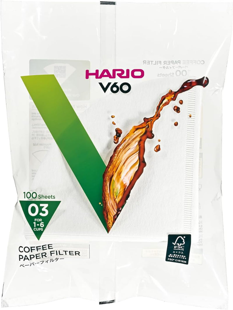 Hario V60 Paper Coffee Filters, Size 02, Natural, 200 Count