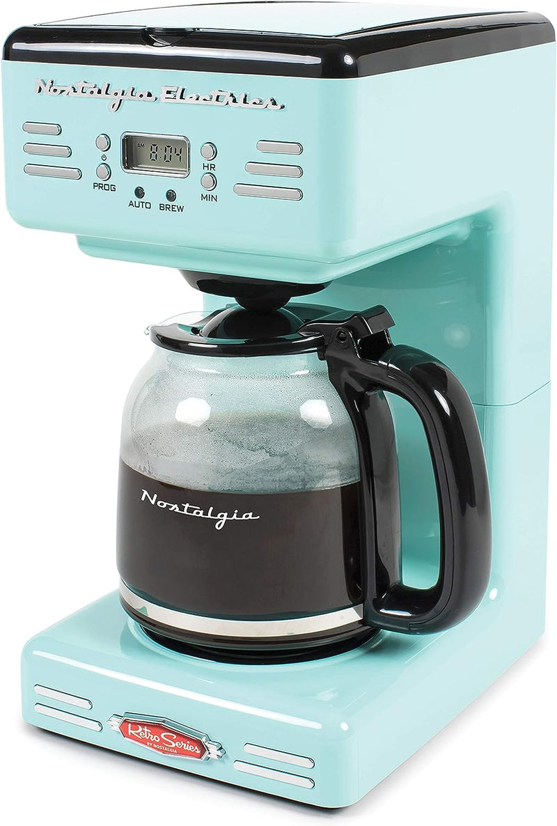 Nostalgia MyMini Single Coffee Maker, Brews K-Cup & Other Pods, Serves up to 14 Ounces, Tea, Chocolate, Hot Cider, Lattes, Reusable Filter Basket Included, Aqua