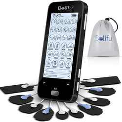 Belifu Dual Channel Tens Unit Electro Muscle Stimulator, Fully Isolated with Independent 24 Modes, Rechargeable Pulse Massager with Electrodes Pads for Neck Back Arms Chronic Pain Relief Body Building