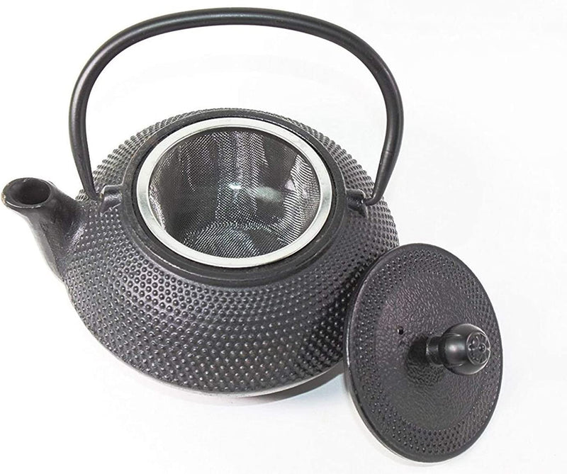 急須きゅうす Hobnail Iron Teapot Set - Japanese Antique 24 Fl Oz Small Dot Cast Iron Teapot Tetsubin with Infuser, 2 Cups with Saucers and Teapot Warmer, Birthday gift idea for gift price $120