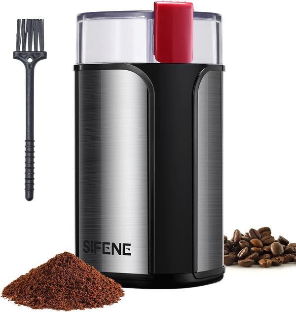 SIFENE Coffee Machine Electric, Coffee Beans, Espresso machine, Coffee Mill with Powerful Motor also for Spices, Herbs, Nuts, Grains