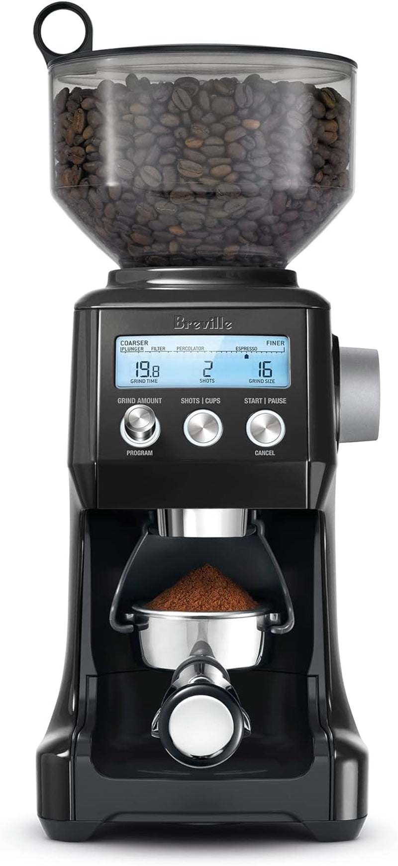 Breville Smart Grinder™ Pro Coffee Bean Grinder, Black Truffle, Small