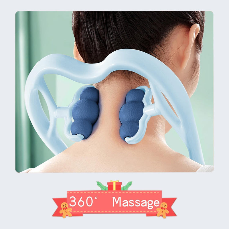PIKAQIU Neck Massager Roller Handheld Massager with 6 Balls Massage Point Neck Pain Relief Massager for Deep Tissue in Neck, Back, Shoulder, Waist & Legs