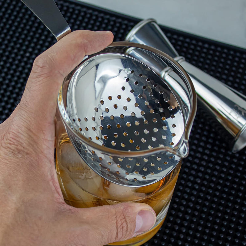 The Art of Craft Julep Strainer: Stainless Steel Cocktail Strainer for Home or Commercial Bar