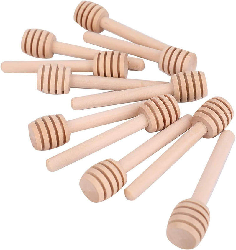 Lawei 100 Pack Mini Wooden Honey Dipper Sticks - 3 Inch Honey Dippers Server for Honey Dispense Drizzle Honey and Wedding Party Favors