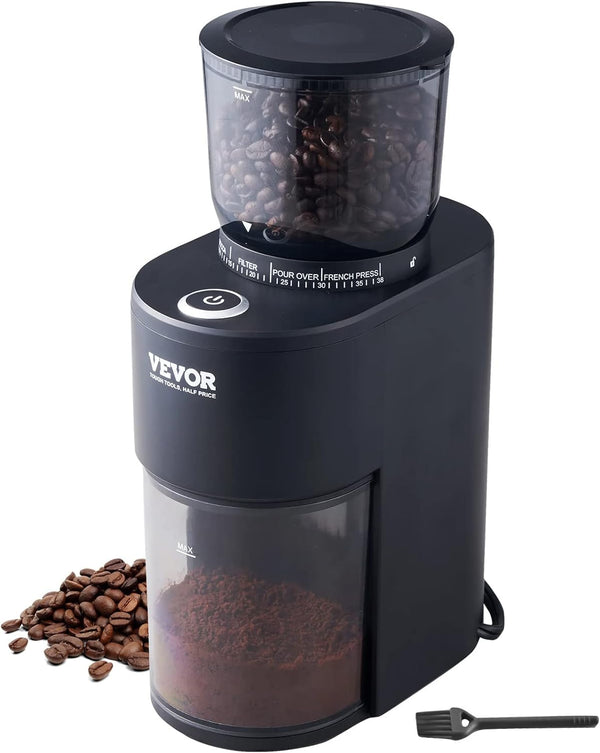 VEVOR Coffee Grinder with 38 Precise Conical Burr Coffee Grinder 5.3-Ounce 20 Cups Coffee Bean Grinder Perfect for Drip, Espress