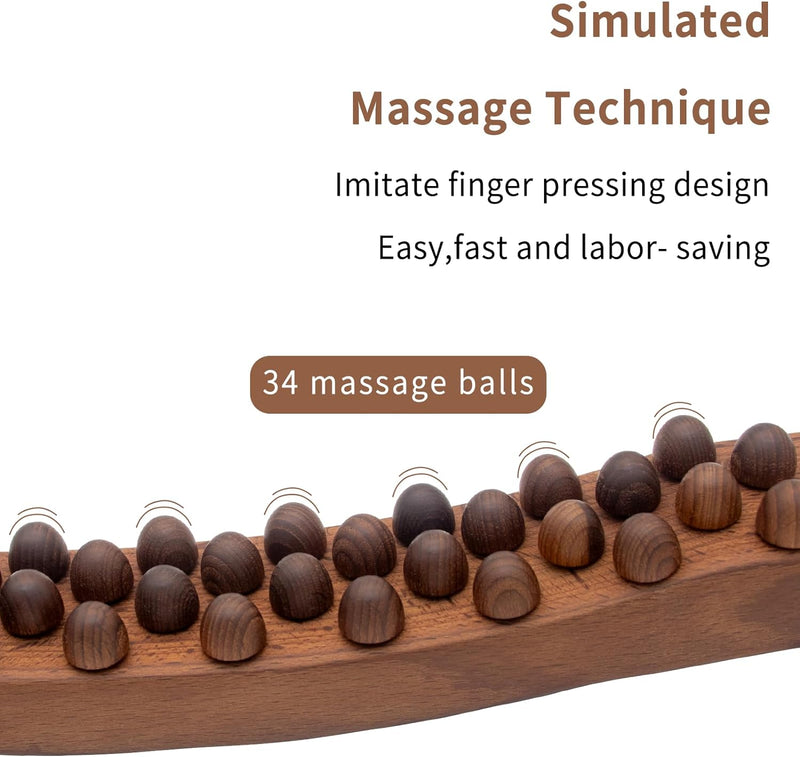 Goodtar Mushroom Massager Wood Therapy Mushroom Wood Tool Colombian Wood Therapy Mushroom Wood Therapy (34 Beads)