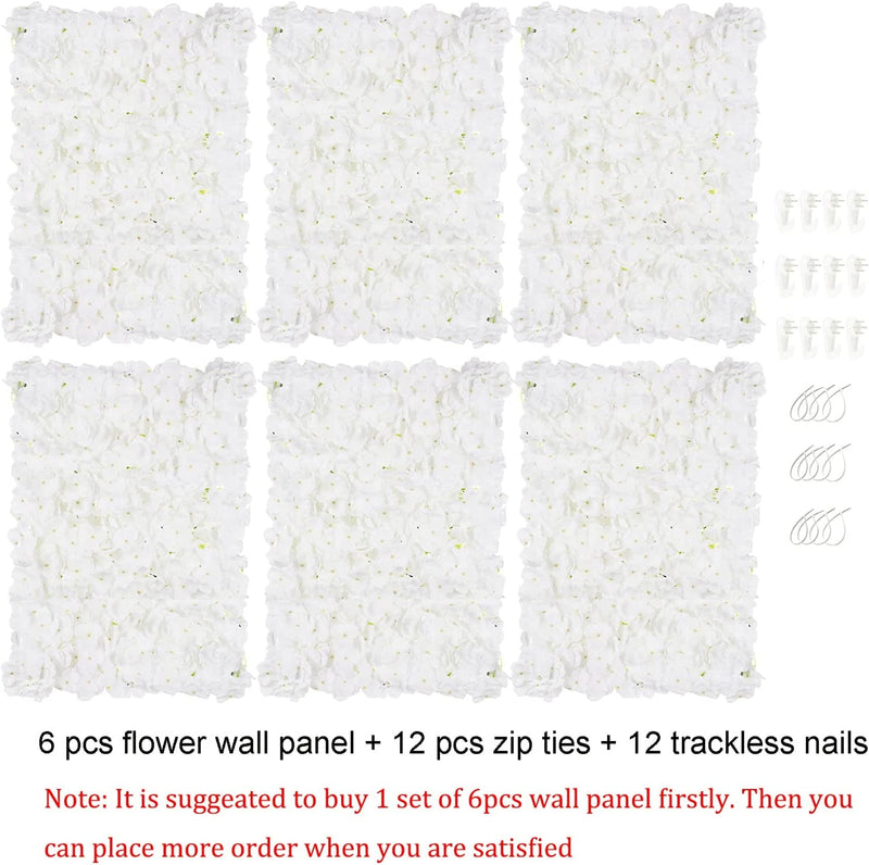 White Flower Wall Panels for Wedding and Party Dcor - 6 Pcs