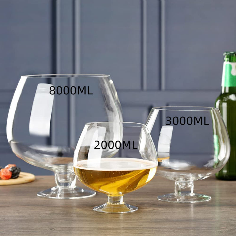 GAOGAO 2000ml To 12000ml Super Big Crystal Glass Brandy Glasses Drink Snifters Bar Wine Surprised Drinkware (2000ML)