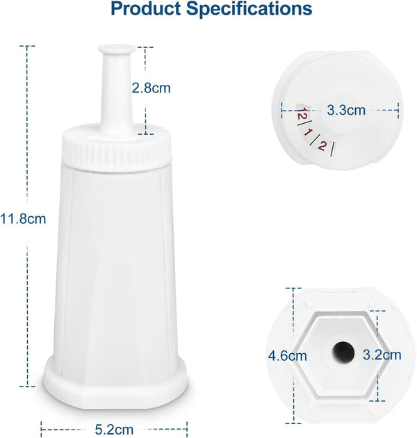 Ouxunus Filter - Replacement Water Filter Compatible with Breville Sage Claro Swiss For Oracle, Barista & Bambino - Compare to Part #BES008WHT0NUC1.(Pack of 4)