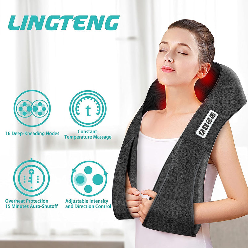 Shiatsu Back Shoulder and Neck Massager, Shiatsu Neck Massager, Back Massager with Soothing Heat, Shoulder Massager for Neck, Back, Shoulders, Feet, Ideal Relaxation Gift at Home, Office, Car