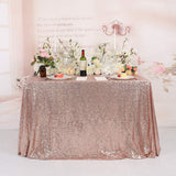 Rose Gold Sequin Tablecloth Rectangle 55X80Inch Glitter Seamless Rose Gold Tablecloth Decoration for Weeding Birthday Restaurant Baby Shower