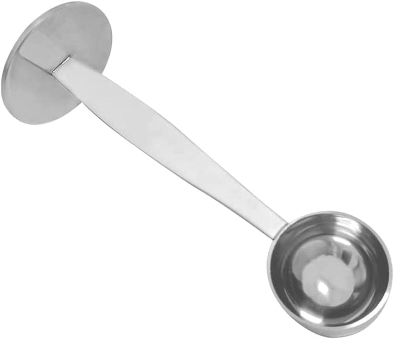 2-in-1 Coffee Scoops, 304 Stainless Steel Tablespoon Measure Spoon, with Pressed Bottom for Coffee Bean Press Coffee Grinding Pressing（Silver15 ml）