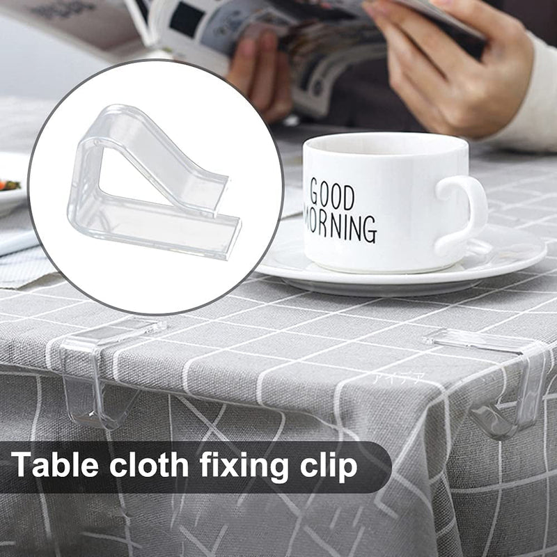 Plastic Tablecloth Clips - Set of 24 Transparent Holder Clamps for Outdoor Events and Dining