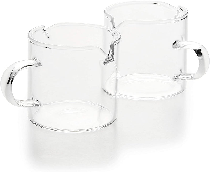 BCnmviku Shot Glasses Espresso Parts Double Spouts Milk Cup Clear Glass (Clear Glass-2Pack)