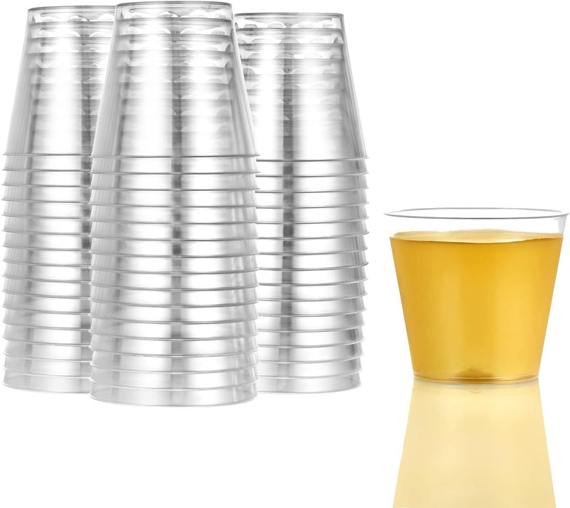 Hanna K. Signature 100 Shot Glasses 2oz Clear Premium Hard Plastic Disposable Cups, Ideal for Jello Shots, Wine Tasting, Condiments, Sauce, Dipping, Samples (12217)