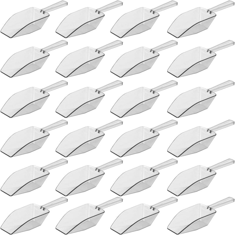 Clear Mini Plastic Acrylic Scoops 12 Pcs | 5.5” Kitchen Scoop | Wedding Desserts | Candy Buffet, Ice Cream, Protein Powders, Coffee, Tea, Flour (12 Pack, 5.5")