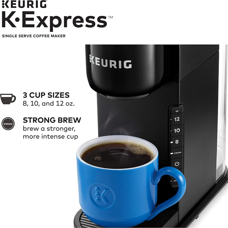 Keurig K-Express Coffee Maker, Single Serve K-Cup Pod Coffee Brewer, Black, 12.8” L x 5.1” W x 12.6” H