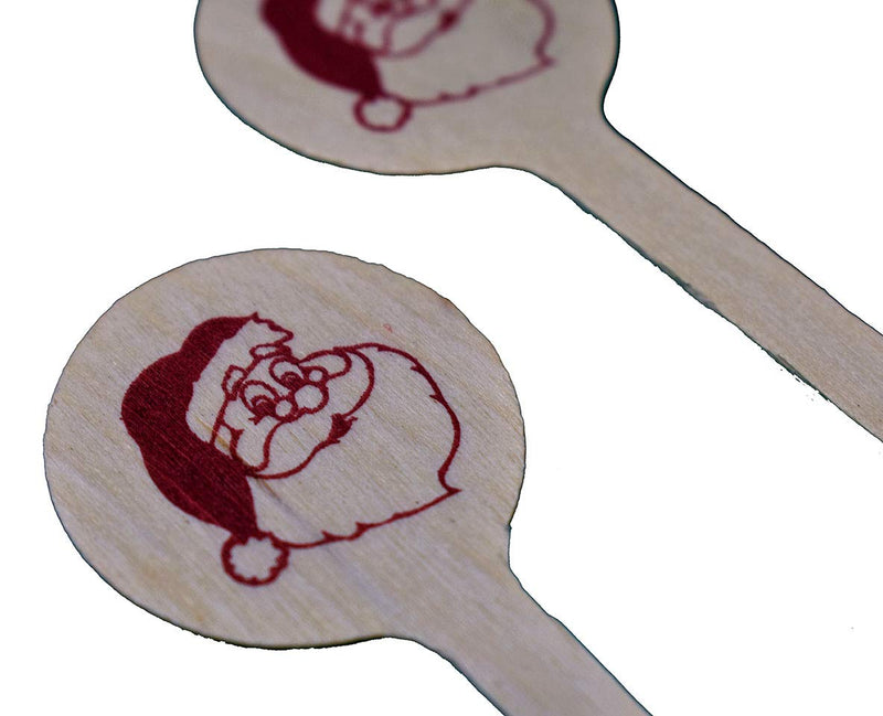 Perfect Stix - Cocktail 6 R- Santa Claus-50 6" Wooden Cocktail/Drink Stirrers with Santa Claus Pack of 50ct