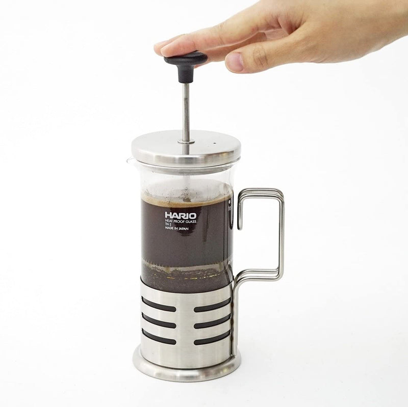 HARIO THJN-2HSV Harrier Bright N Coffee & Tea French Press for 2 People, 10.1 fl oz (300 ml), Made in Japan