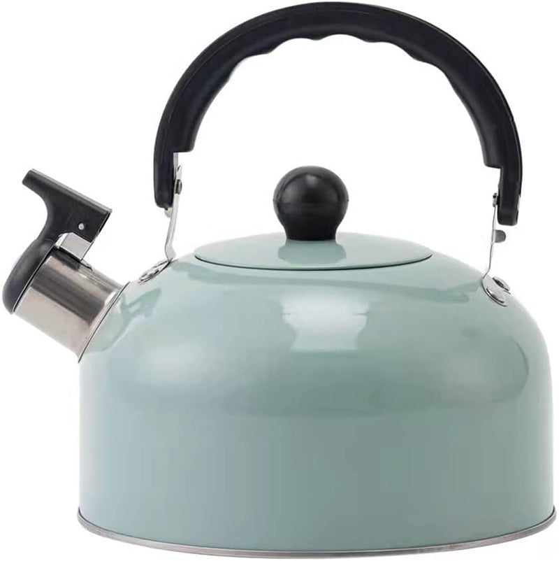 Tea Kettle Stovetop Whistling Teapot Stainless Steel Tea Pots for All Stovetop with Ergonomic Handle - 3 Quart Whistling Teapot Water Boiling Kettle Automatic for Drinking Coffee (White)