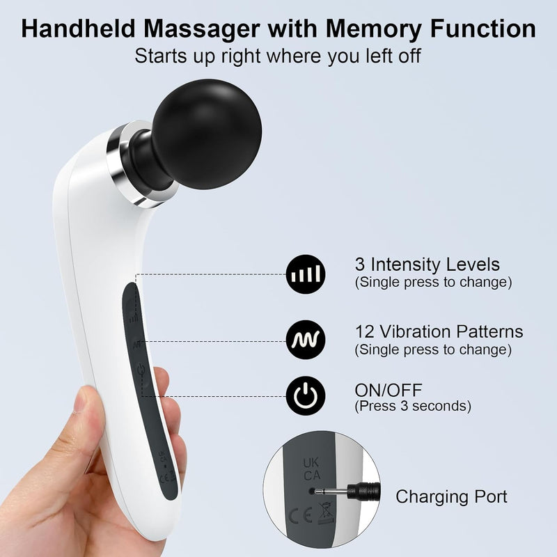 Minchaella 2024 Upgraded Personal Massager, Powerful Handheld Cordless Wand Massager Magic Recovery Effect for Women and Men, Body, Neck, Back and Shoulders