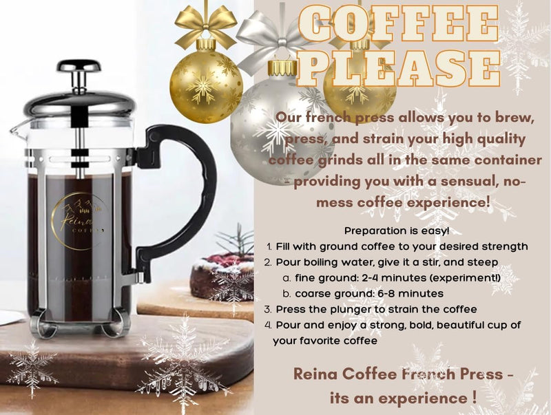 Connoisseur's Coffee Gift Set - Coffee French Press and Coffee Grinder Set - Gift for Men, Gift for Coffee Lovers, Gift for Christmas, Wedding, Occasions