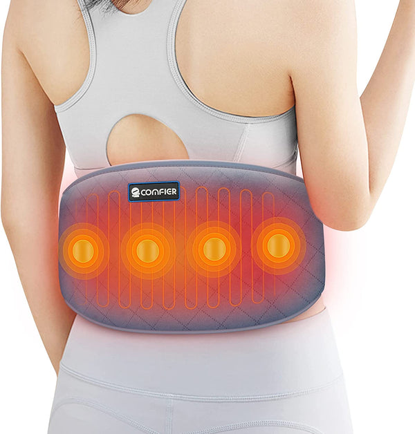 Comfier Heating Pad with Massager, Back Heating Pad for Back Pain Relief with 2 Heat Levels, Lower Back Massager with 3 Massage Modes, Corded Heating Pad for Cramps, Waist Massager for Women, Men