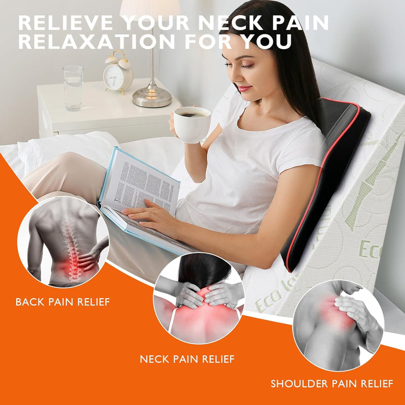 Uincin Back Massager with Heat - 3D Deep Tissue Kneading Neck Massager Pillow, Upgraded Shiatsu Massager for Neck and Back, for Neck Shoulder Leg Back Pain Relief,Ideal Gifts