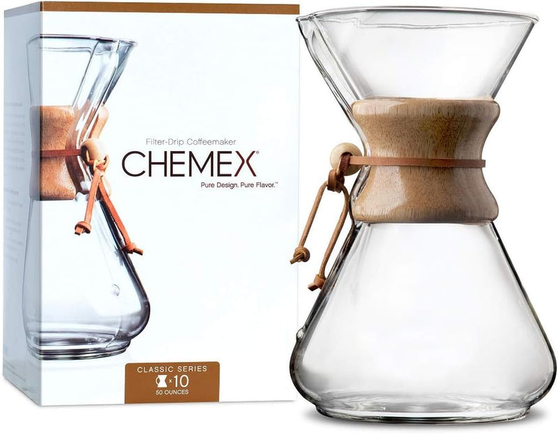 Chemex Bundle - 10-Cup Classic Series - 100 ct Square Filters - Exclusive Packaging