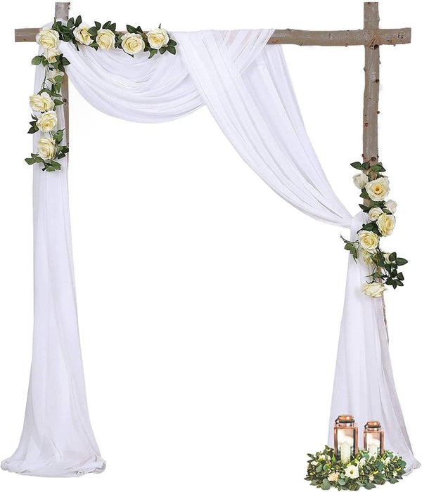 White Chiffon Wedding Backdrop - Perfect for Events and Parties